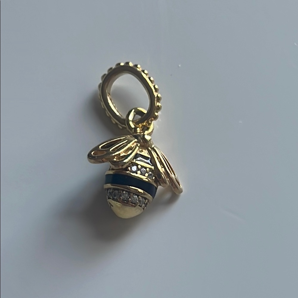 Pandora Gold and Blue Bee Charm